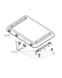 Glas komplett med fästen