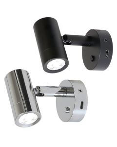Frilight Utanpåliggande spotlight Mini Tube D4, Power LED, USB-C, med strömbrytare