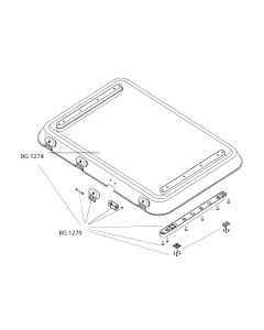Glas komplett med fästen