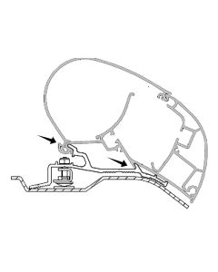 Adapter till Fiat Ducato byggd från 2006/07 för markiser Dometic Series 2