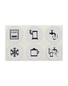 Symbol klistermärke set ventilblock