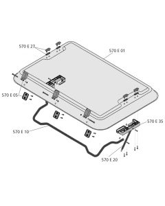 Glas komplett med fästen HEKI 2