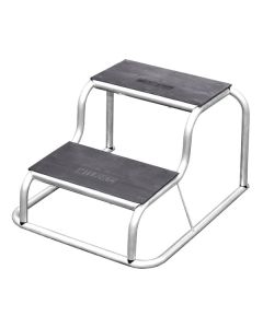 Dubbelsteg i aluminium med gummibelagda steg
