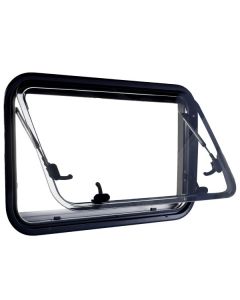 Di-Tec Gångjärnsförsett fönster, välvt, svart